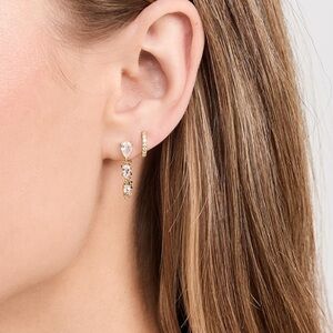SHASHI / Katerina Pave Huggie Earrings
